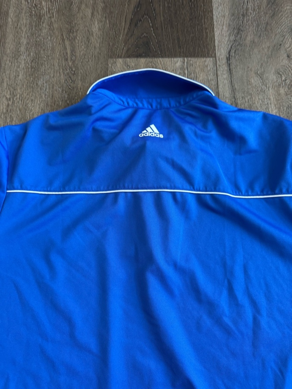 Adidas Men's Royal Blue Polo with White Piping, size Large - Picture 8 of 9